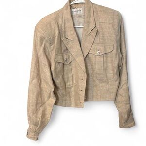 Liz Claiborne Women's Beige Cropped Blazer